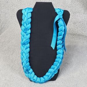 Single Color Ribbon Lei Methyl Blue 18.5-inches